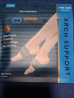 Copper Compression Arch Support Sleeve - Black, One Size